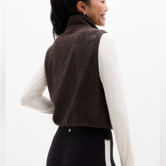 Athleta Truffle In the Cloud Fleece Sweater Vest XS - Picture 2 of 5